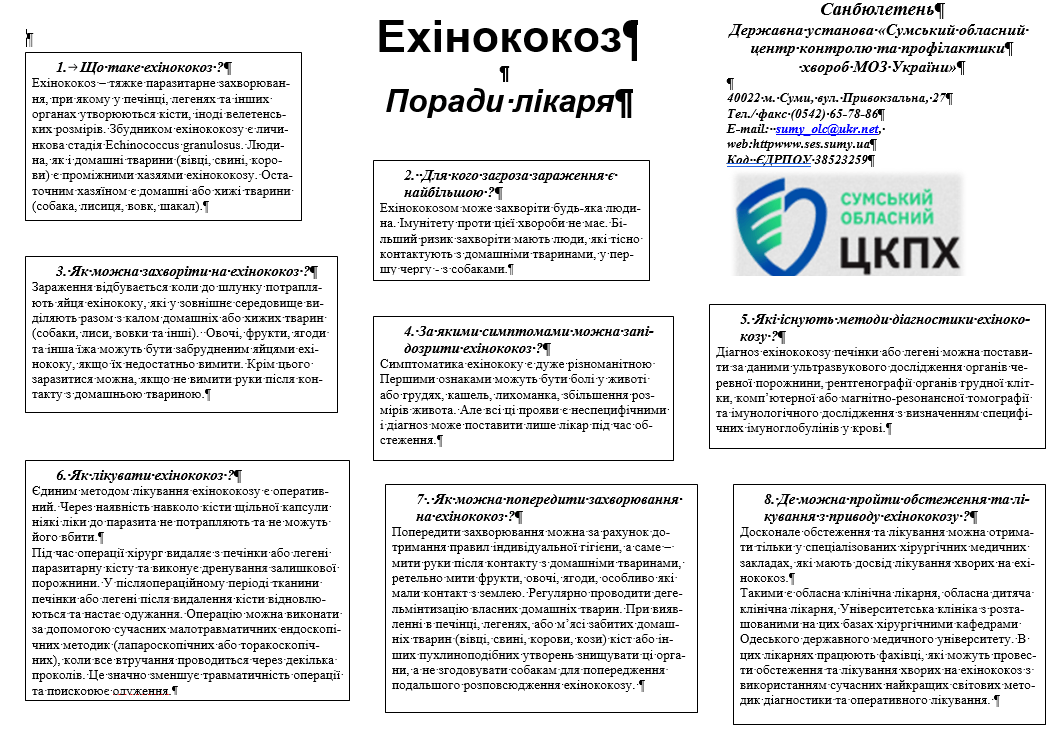 Ехінококоз: порали лікаря